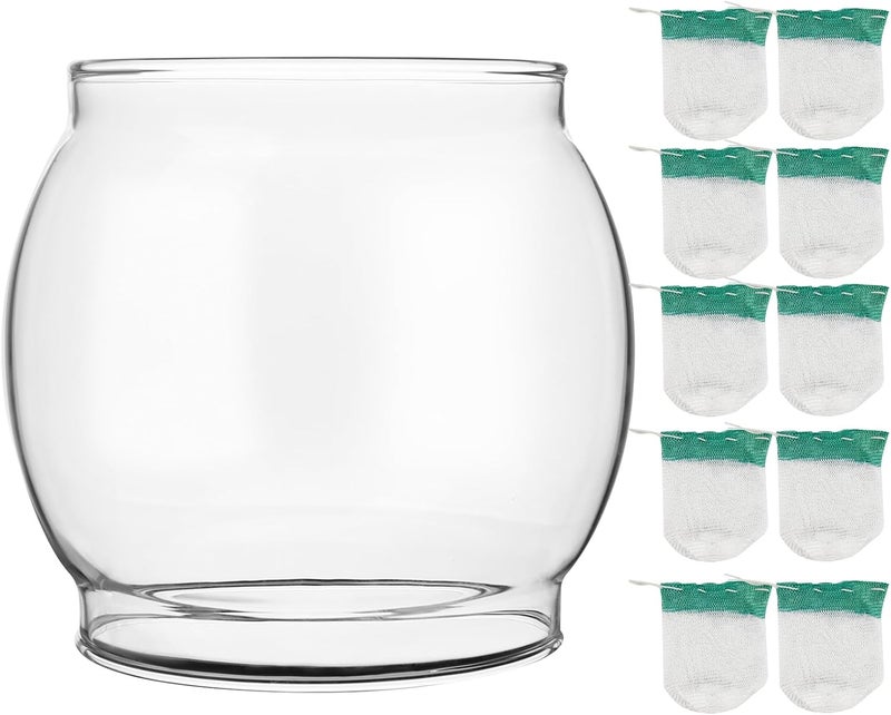 LVACODV 10-Pack Lantern Mantles & Glass Globe Replacement, Compatible with Coleman Lantern Parts & Ozark Trail Lanterns, Fits R690B051 & Other Fuel Lantern Models 200A/B,242/A/B/C - Image 1